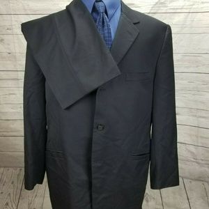 Versace Classic 48R 36 W Blue Wool Suit 3 Button